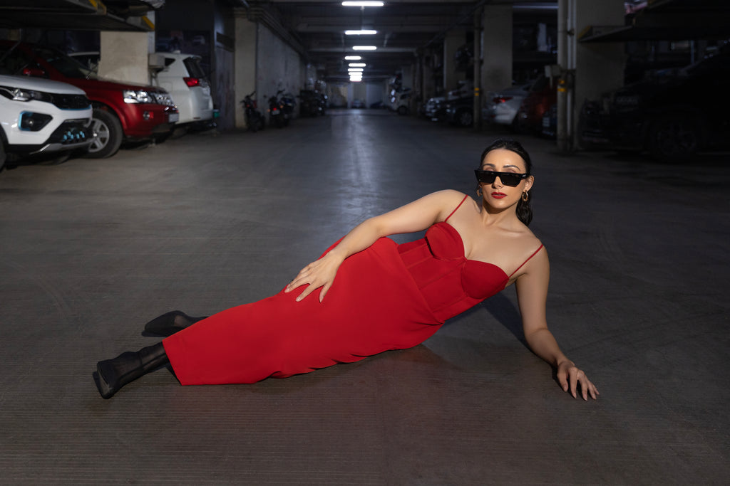 Red Cargo Corset Dress