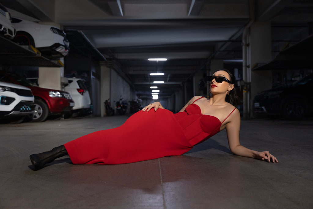 Red Cargo Corset Dress