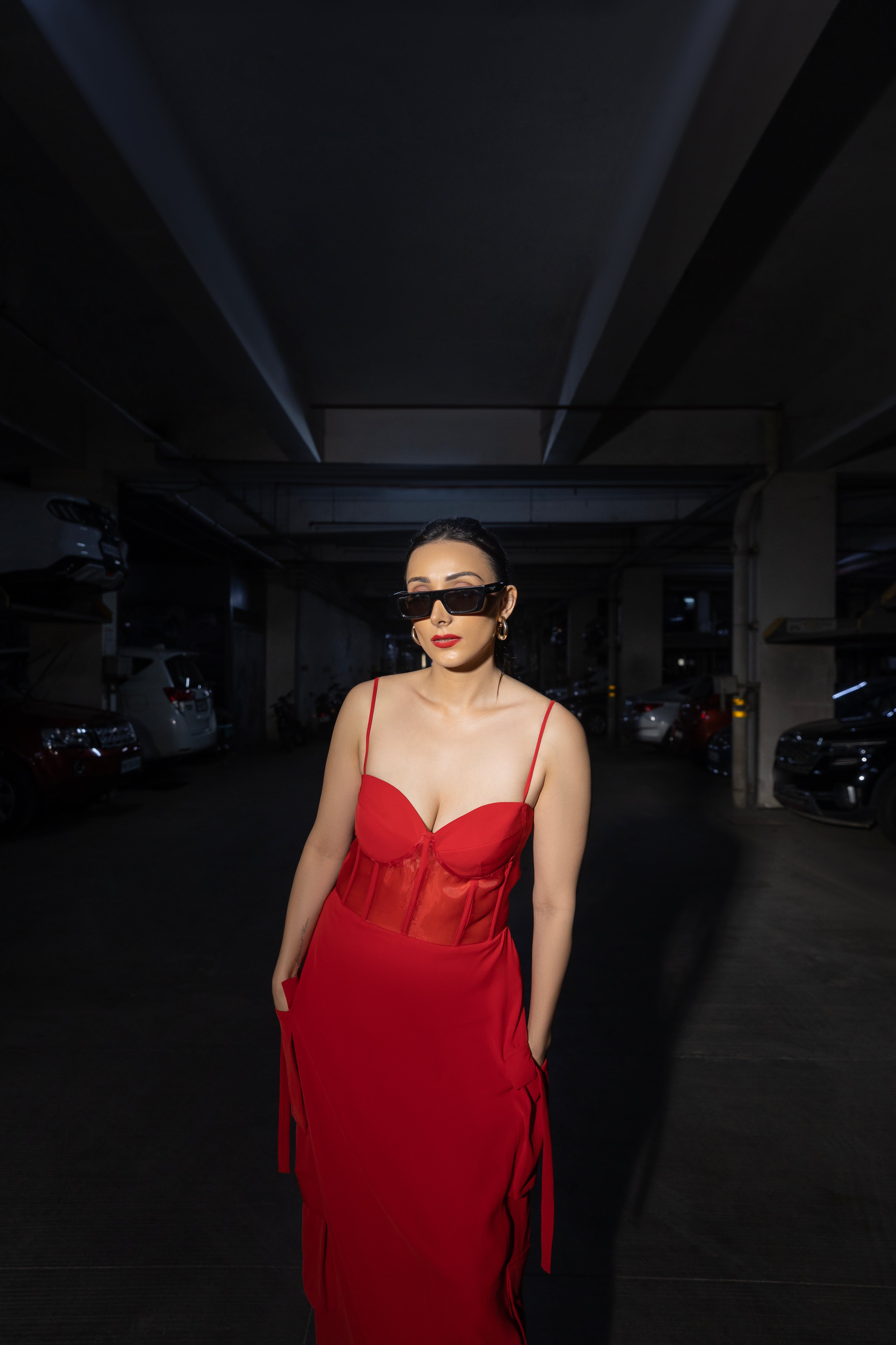 Red Cargo Corset Dress