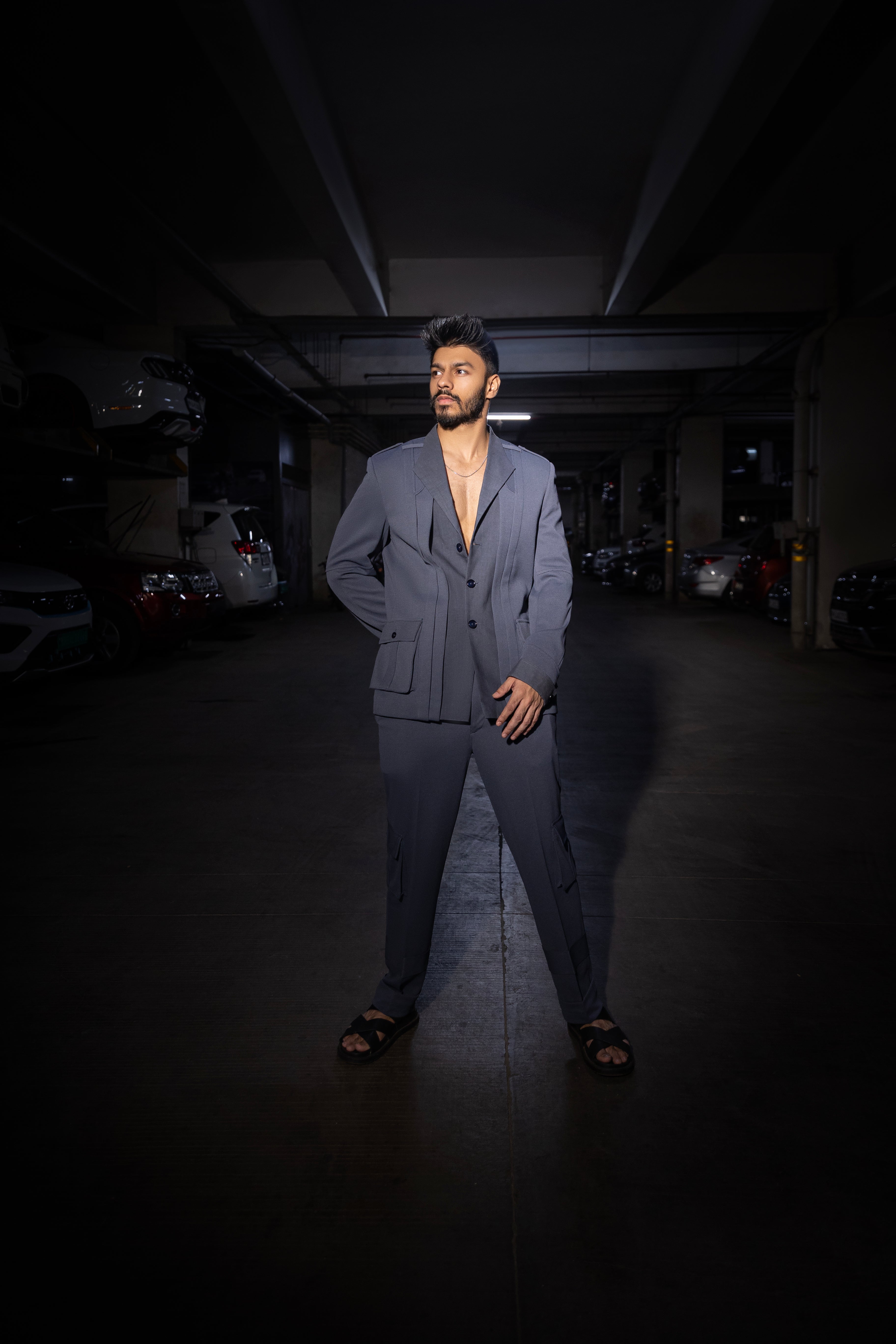 Two Piece Grey Blazer Co-ord