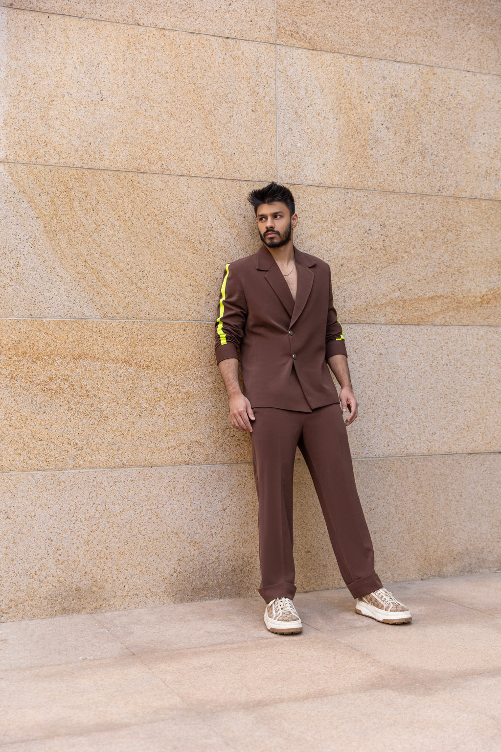 Brown & Neon Blazer Co-ord