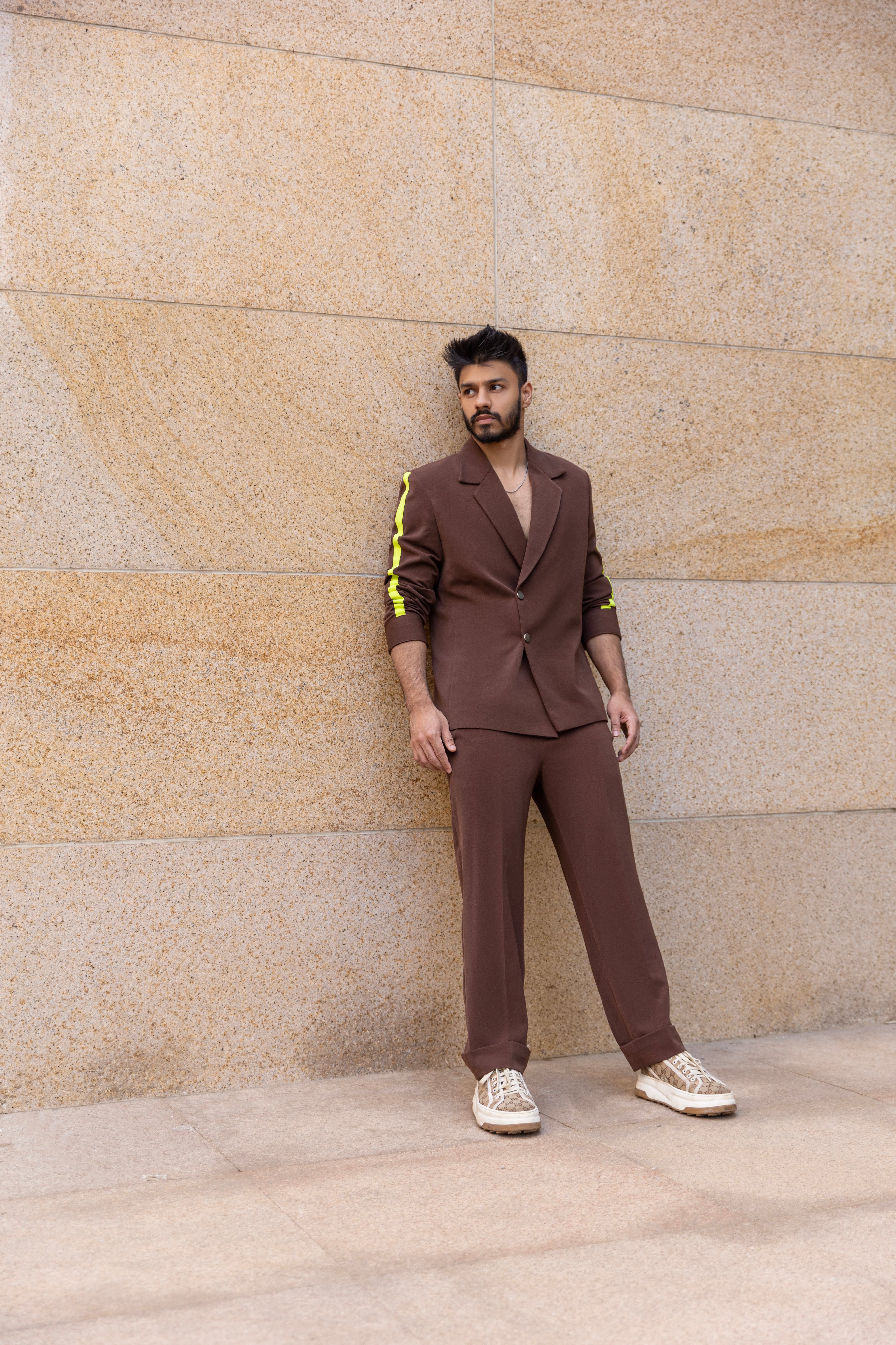 Brown & Neon Blazer Co-ord