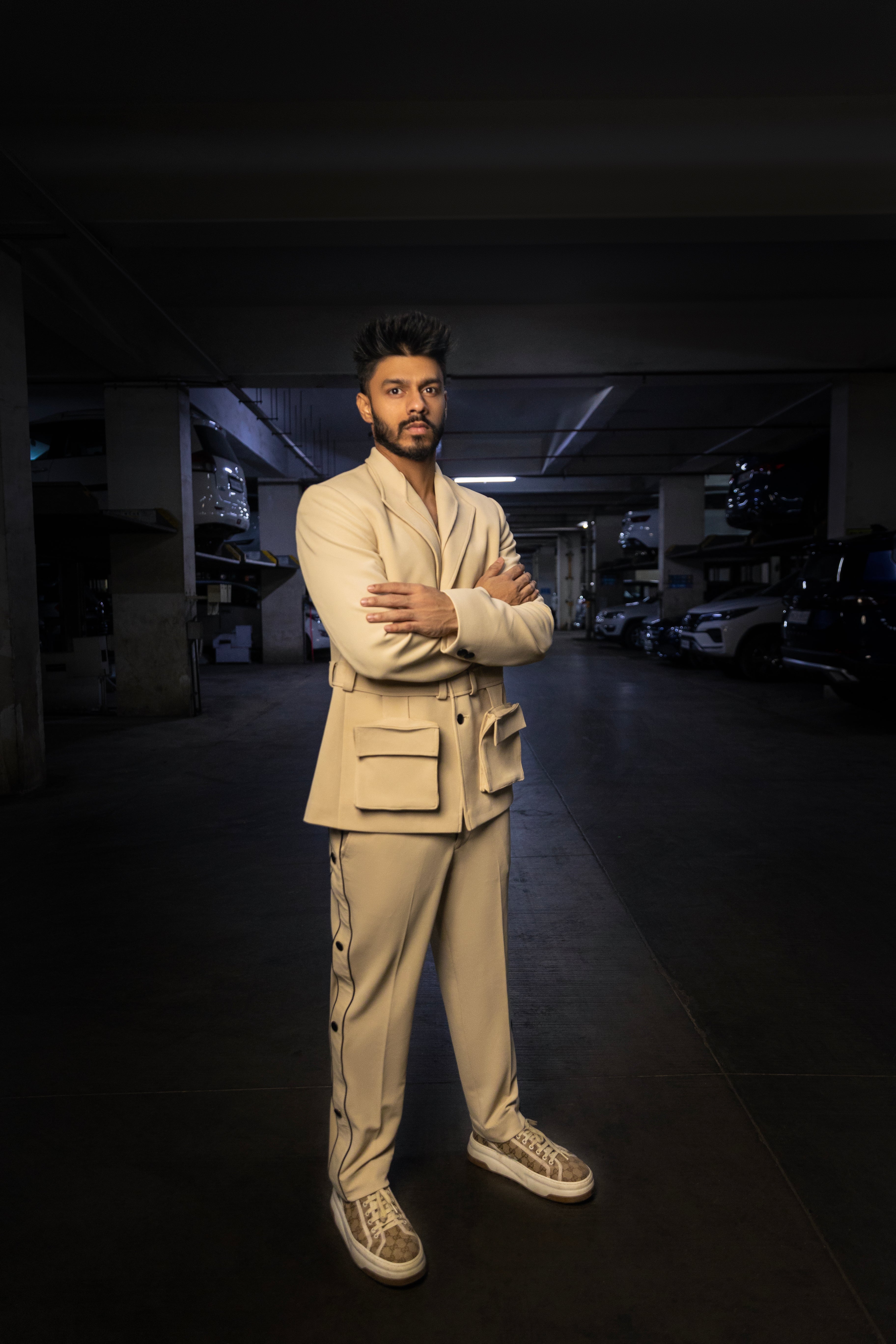 Beige Blazer Co-ord with Pockets