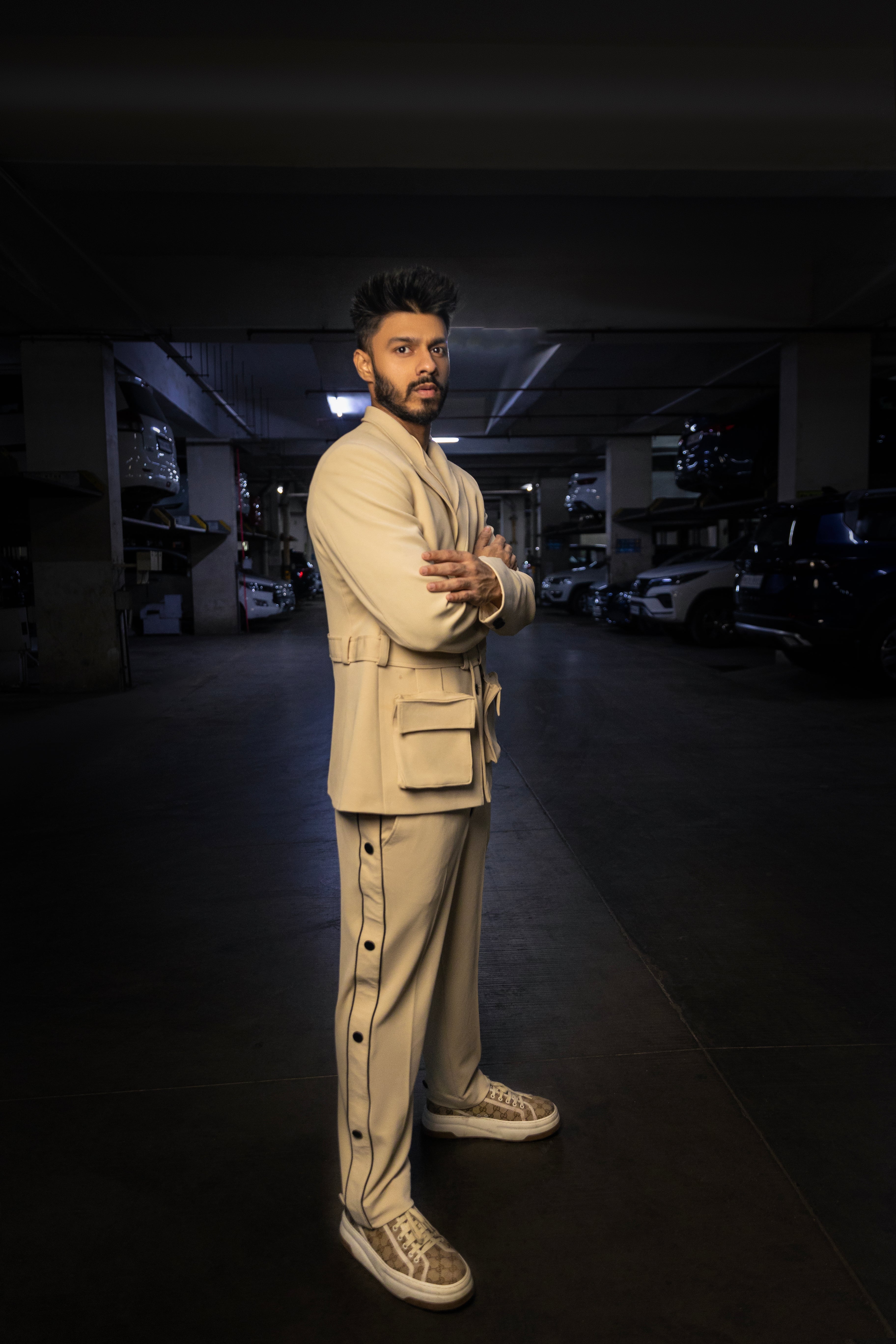 Beige Blazer Co-ord with Pockets