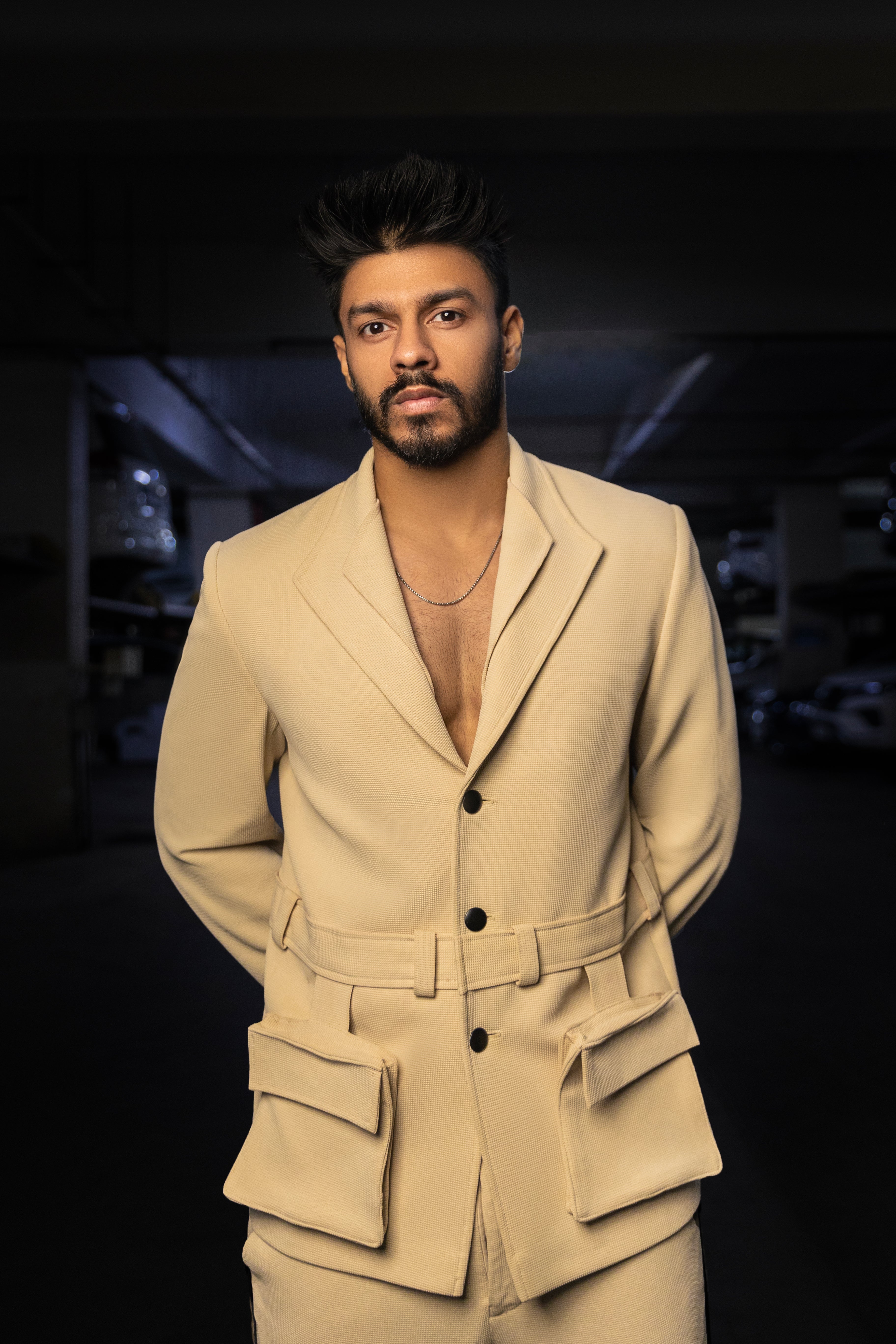 Beige Blazer Co-ord with Pockets