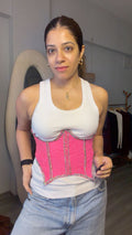 Neon Pink Swarovski Studded Corset Belt