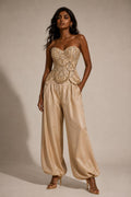 Swarovski Beige Embroidered Corset