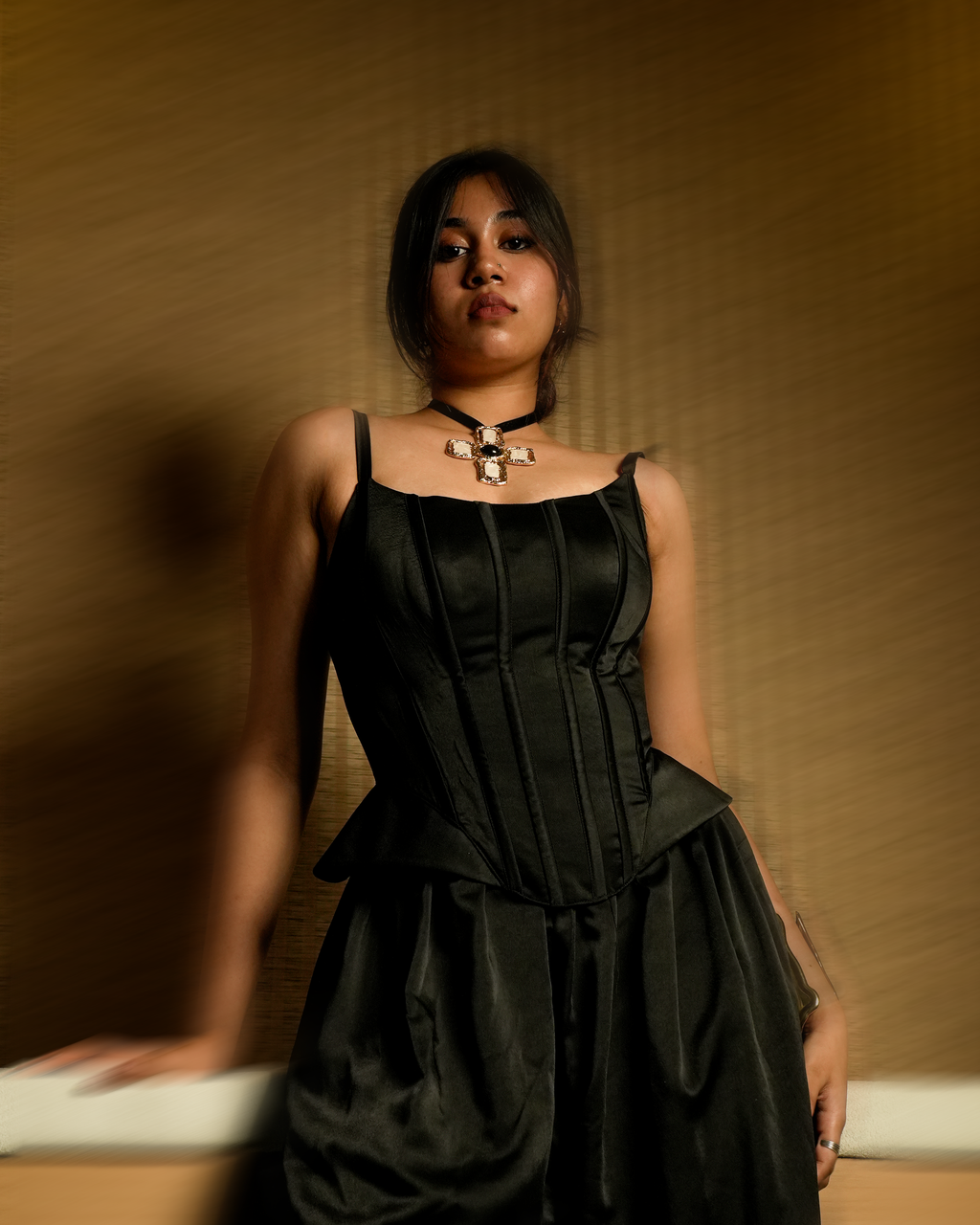 Satin Balloon Pants and Snatched Corset Set