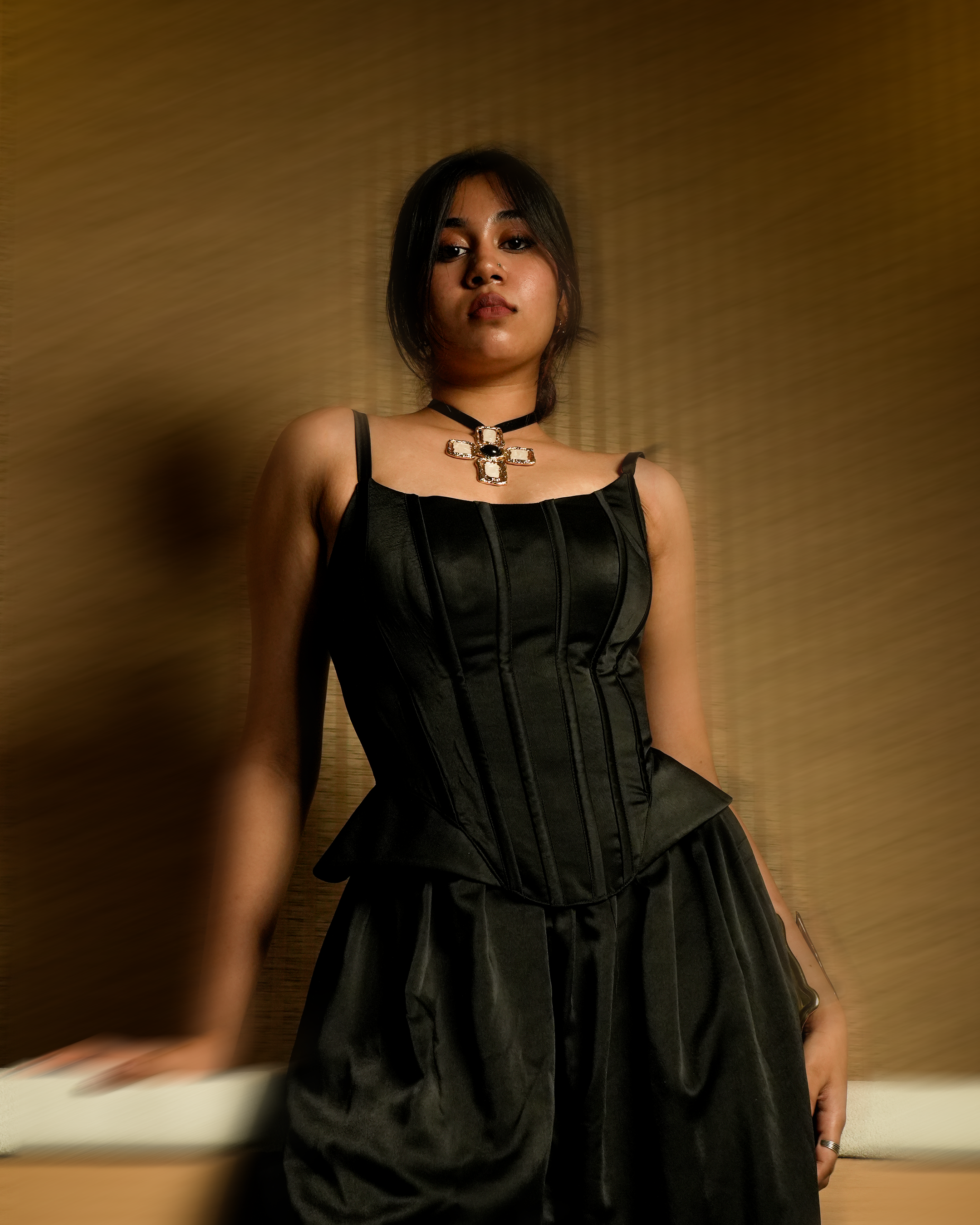Satin Balloon Pants and Snatched Corset Set